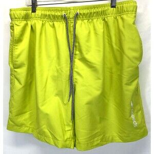 Speedo Athletic Shorts Men's 2XL with Liner Elastic Waist Drawstring Lime Green